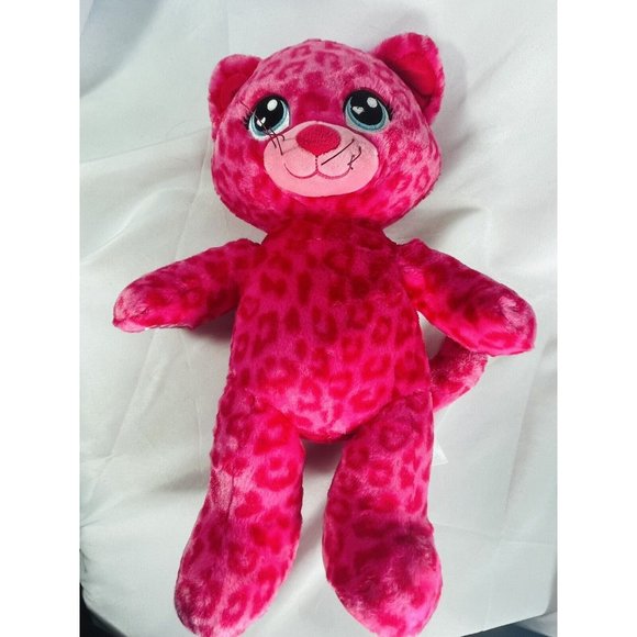 16" BUILD A BEAR PINK Sweet Scent LEOPARD Spots CAT STUFFED ANIMAL PLUSH TOY BAB - Picture 10 of 11